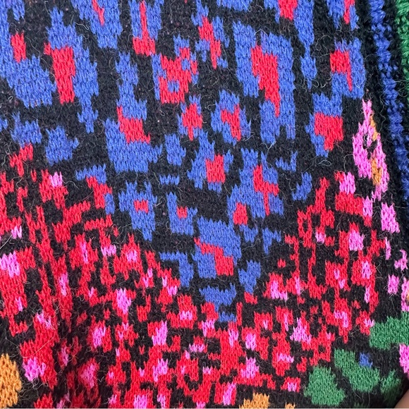 NWT Farm Rio Belted Jacquard-knit Cardigan/Coat In Rainbow Hearts sz XL - Picture 5 of 9